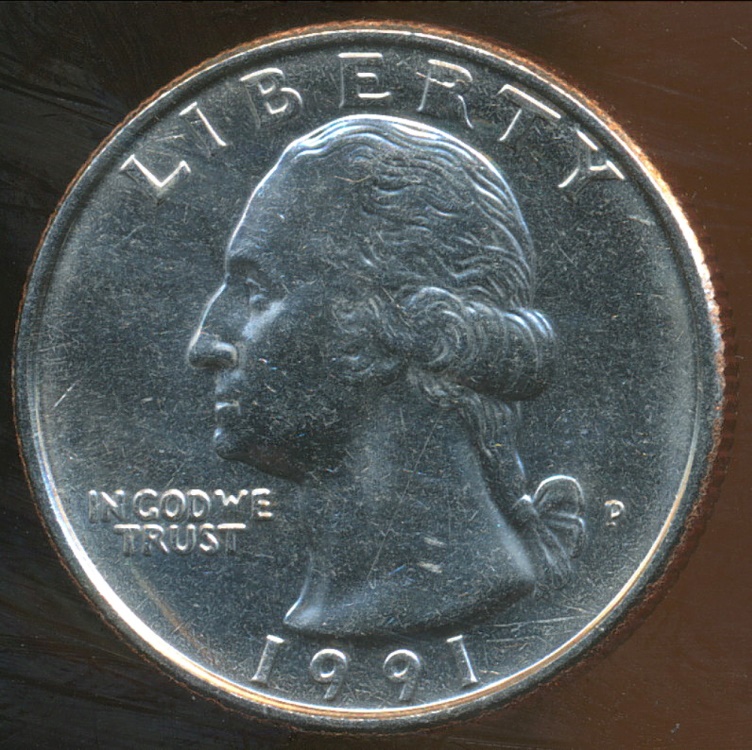 United States, 1991-P Quarter Dollar, Washington - Uncirculated
